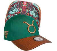 Capiche [99+ Variations] Taurus Curved Snapback Cap [Zodiac] - Curved Bull Embroidery, Aggressive Styling for Signs, Adjustable and Stylish