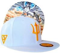 Capiche [99+ Variations] White Snapback Hat for Men, Pegasus, Horse Hat, Ancient Greek Mythical Wings, Gold and White, Mustang, Winged