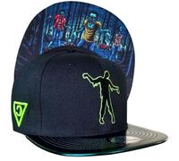 Capiche [99+ Variations] Zombie Apocolypse Snapback Cap - Black Hat with Glow-in-The-Dark Silhouette, Forest Horde Undervisor Art, Metallic Brim, Adjustable for Horror and Streetwear Fans