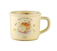 CAPIJIONG 380ml/13oz Bunny Ceramic Mug High End Exquisite Coffee Cup And Plate Set-Bread Rabbit Mug