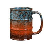CAPIJIONG 600ml/20.3oz Kiln change oil barrel, large capacity ceramic Mug, creative Coffee cup for office home-metal generating water-600ml