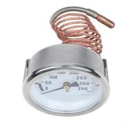 Capillary Oven Thermometer 0°C to 350°C with 1m Probe for Electric Ovens Pizza Heaters Boilers and Refrigerators Industrial Gauge Metal