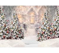 CapiSco 8X6FT Winter Christmas Backdrop Background for Photography White Snow Pine Tree Snowflake Background for Newborn Children Birthday Christmas Party Gift Decor Photo Shoot Backdrops SCO128B