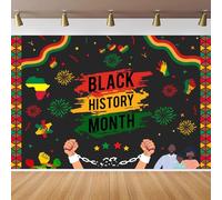 CapiSco Happy Black History Month Backdrop 7x5FT Afro African American National Holiday Party Photography Background for Black History Month Decorations Banner