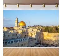 CapiSco Jerusalem Western Wall Backdrop 7x5FT Old City Israel Cityscape Photography Background for Sukkot Rosh Hashanah Decorations Temple Dome Building Ancient Religious Stone Wall Backdrops