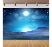 CapiSco Nativity Scene Backdrop 7x5FT Christmas Star Night Star of Bethlehem Over Desert Birth of Jesus Background for Christmas Nativity Decorations Religious Belief Bible Story Backdrops