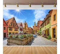 CapiSco Oktoberfest Backdrop 7x5FT German Historic City Bavaria Town Street Photography Background Beer Festival Munich Carnival Party Decorations Banner Germany Beer Party Game Supplies