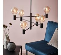 Capital 6 Arm Ceiling Pendant Light - Black