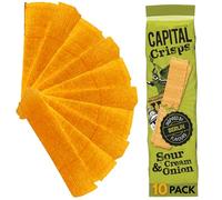 Capital Crisps Berlin Sour Cream & Onion Pack of 4 x 75g - Elongated Crisps. Multipack Crisps, Vegetarian Snacks, Healthy Snack