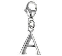 Capital Letter A Alphabet Initial 925 Sterling Silver Clip On Charm Pendant with Lobster Clasp for Women - Plain Polished Letter Charms Compatible with Thomas Sabo Charms Bracelet Necklace