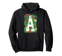 Capital Letter A Alphabet Monogram Initial Flower Gardener Pullover Hoodie