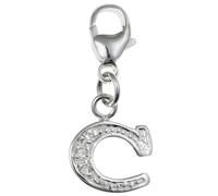 Capital Letter A-Z Alphabet Initial 925 Sterling Silver Clip On Charm Pendant with Lobster Clasp for Women - Plain or Cubic Zirconia Letter Charms Compatible with Thomas Sabo Charms Bracelet Necklace