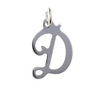 Capital Letter D Alphabet Initial 925 Sterling Silver Slider Charms for Women Girls/Silver Alphabet Letter Charms for Jewellery Making - Fit for Traditional Charm Bracelet