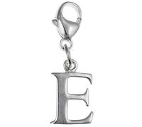 Capital Letter E Alphabet Initial 925 Sterling Silver Clip On Charm Pendant with Lobster Clasp for Women - Plain Polished Letter Charms Compatible with Thomas Sabo Charms Bracelet Necklace