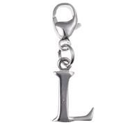 Capital Letter L Alphabet Initial 925 Sterling Silver Clip On Charm Pendant with Lobster Clasp for Women - Plain Polished Letter Charms Compatible with Thomas Sabo Charms Bracelet Necklace