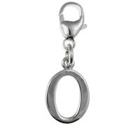Capital Letter O Alphabet Initial 925 Sterling Silver Clip On Charm Pendant with Lobster Clasp for Women - Plain Polished Letter Charms Compatible with Thomas Sabo Charms Bracelet Necklace
