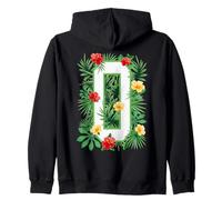 Capital Letter O Alphabet Monogram Initial Flower Gardener Zip Hoodie