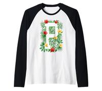 Capital Letter P Alphabet Monogram Initial Flower Gardener Raglan Baseball Tee