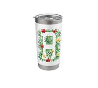 Capital Letter R Alphabet Monogram Initial Flower Gardener Stainless Steel Insulated Tumbler