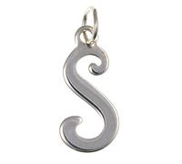 Capital Letter S Alphabet Initial 925 Sterling Silver Slider Charms for Women Girls/Silver Alphabet Letter Charms for Jewellery Making - Fit for Traditional Charm Bracelet