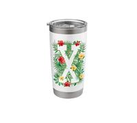 Capital Letter X Alphabet Monogram Initial Flower Gardener Stainless Steel Insulated Tumbler