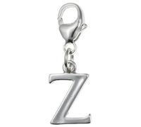 Capital Letter Z Alphabet Initial 925 Sterling Silver Clip On Charm Pendant with Lobster Clasp for Women - Plain Polished Letter Charms Compatible with Thomas Sabo Charms Bracelet Necklace