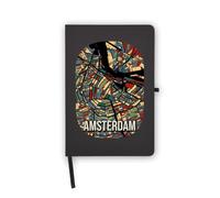 Capital of Netherlands City Map Notebook, Blank Pages, Faux Leather Cover, Planner, Journal, Workbook