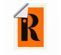 Capital R Typography Unframed Wall Art Print A3 (42×29.7cm), Wall Decor for Living Room, Bedroom, Office & Home, Art Gift