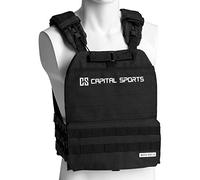 Capital Sports Battlevest - Weight Vest, Weighted Running Vest, Body Weight Vest, High Wearing Comfort, Optimal Weight Distribution, Thick Padding, Wt : 2x8.75 lbs, Black