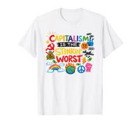 Capitalism is The Stinkin Worst Anti Capitalist Value Graphic T-Shirt