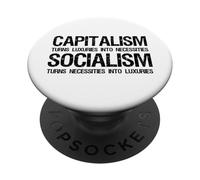 Capitalism Vs Socialism - Funny Political Anti Socialist PopSockets Adhesive PopGrip