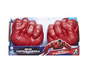 Capitan America Marvel Avengers Red Hulk Gamma Smash Fists Roleplay Toy For Kids Ages 5+, Pair Of Foam Hands With Easy-Grip Bands, Movie-Inspired Costume Accessory
