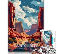Capitol Reef National Park Jigsaw Puzzles for Teenagers 1000 Piece,Challenging Game And Family Play with Fully Interlocking Randomly Shaped Pieces 75x50cm