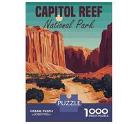 Capitol Reef National Park Poster Travel Puzzle 1000 Pieces, Romantic City Break Scene, Interlocking Paper Pieces, Family Night Game for Home Décor Fans, 38x26cm/1000pcs