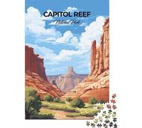 Capitol Reef National Park Travel Puzzle 1000 Pieces, Vintage Architecture Destination, Matte Printed Jigsaw for Families, Decorative Artwork, Paper Board, 52x38cm/1000pcs