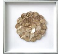 Capiz Shell Framed Wall Art 3D Shadow Box, 19.6"x19.6"Abstract Wall Decor for Rooms Decoration (Small)