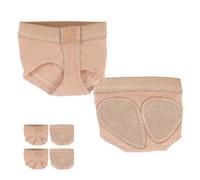 Caplancy Dance Foot Undies Thong 1/2 Pair Half Sole Shoes Lyrical Dance Paws Pads Ballet Belly Contemporary Dance Shoes for Women Girls, Cow Suede Toast 2 Pairs, X-Large
