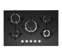 Caple 75cm 5 Burner Gas On Glass Hob C944G Black