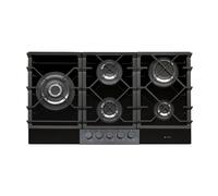 Caple C7895G - Black Glass 87cm Gas Hob - 5 Burner