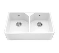 Caple CHEPSTOW2 Chepstow2 80cm Double Bowl Ceramic Sink - WHITE