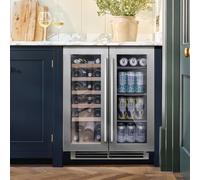 Caple Classic WI6234 Stainless Steel Side-By-Side Under-Counter Built-In Dual Zone Wine Cooler