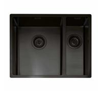 Caple MODE3415/R/BS Mode 3415 1.5 Bowl Sink Right Hand Small Bowl - BLACK STEEL