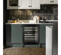 Caple Sense Premium Wi6155BG Black Glass Under-Counter Built-In Dual Zone Wine Cooler