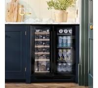 Caple WI6235BG Black Side-By-Side Built-In Under-Counter Built-In Dual Zone Wine Cooler