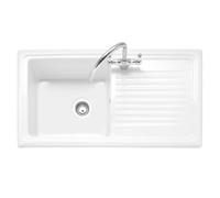Caple WIL100 Wiltshire 100 Single Bowl Inset Sink Reversible Drainer - WHITE