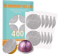 CAPMESSO Aluminum Foils Lids to Reuse Capsules Coffee Pods Compatible with Nespresso VertuoLine 64mm (400pcs Vertuo Pods Lids)