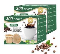 CAPMESSO Disposable Coffee Paper Filters Replacement Kerig Coffee Filters Compatible with Reusable Single Serve Pods Keurig Coffee Maker-600 Count (Natural)