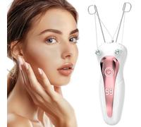 CAPMESSO Facial Hair Remover Fast Charging Threading Hair Removal Ladies Facial Hair Remover with Digital Display Women's Arm and Leg Epilator - Cotton Thread and Pearl Powder (Pink)