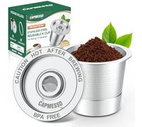 CAPMESSO Reusable K Cups for Keurig 1.0: Stainless Steel Coffee Pod Metal Refillable K Cup - Universal Coffee Filters for Keurig 1.0 Coffee Maker, Eco-Friendly, Innovative Design