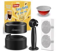 CAPMESSO Reusable Vertuo Pod Refill Kit, 2026 Upgraded Design for Faster Seal Reusable Nespresso Vertuo Pods with Fill & Press Brush,100pcs Aluminum Foil Lids for Refillable Nespresso Pods Vertuo